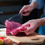 Image of cutting Steak at food Sorcery Cookery School Didsbury Manchester