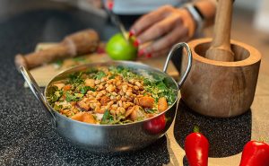 image of Lebanese cookery chef hosing classes at Food sorcery Manchester